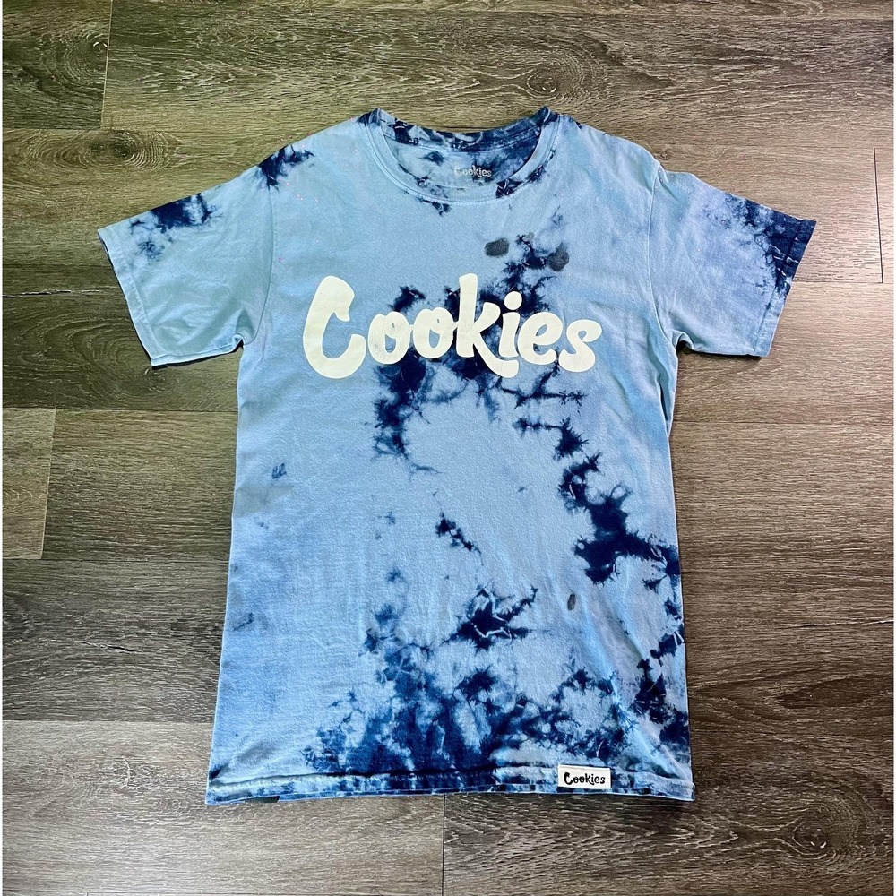 Cookies SF Shirt Mens Small Blue Tie Dye Logo Graphic Tee T-Shirt Casual